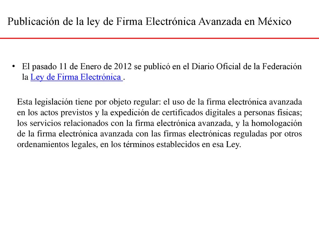 Publicación de la ley de Firma Electrónica Avanzada en México