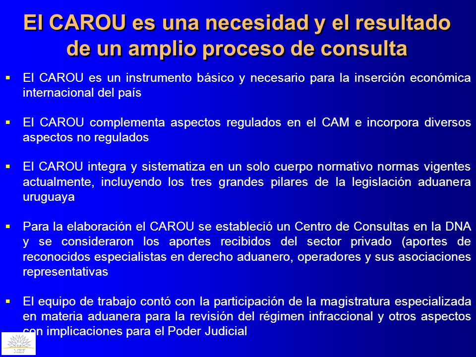 El CAROU es una necesidad y el resultado de un amplio proceso de consulta