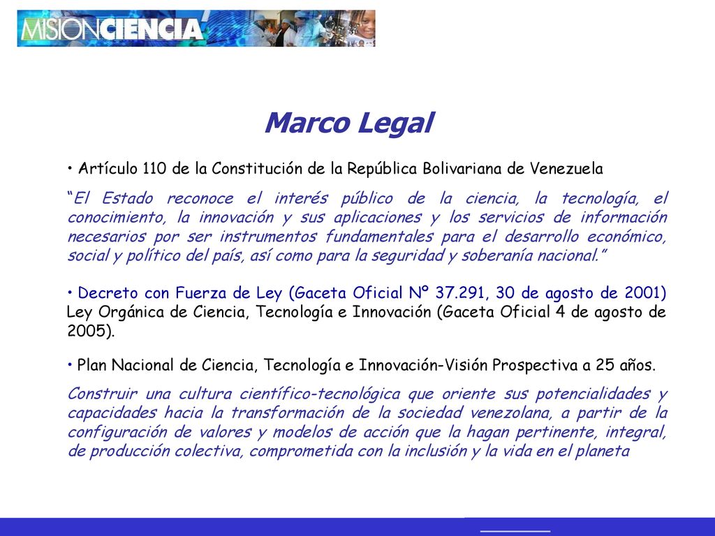 Marco Legal Artículo 110 de la Constitución de la República Bolivariana de Venezuela.