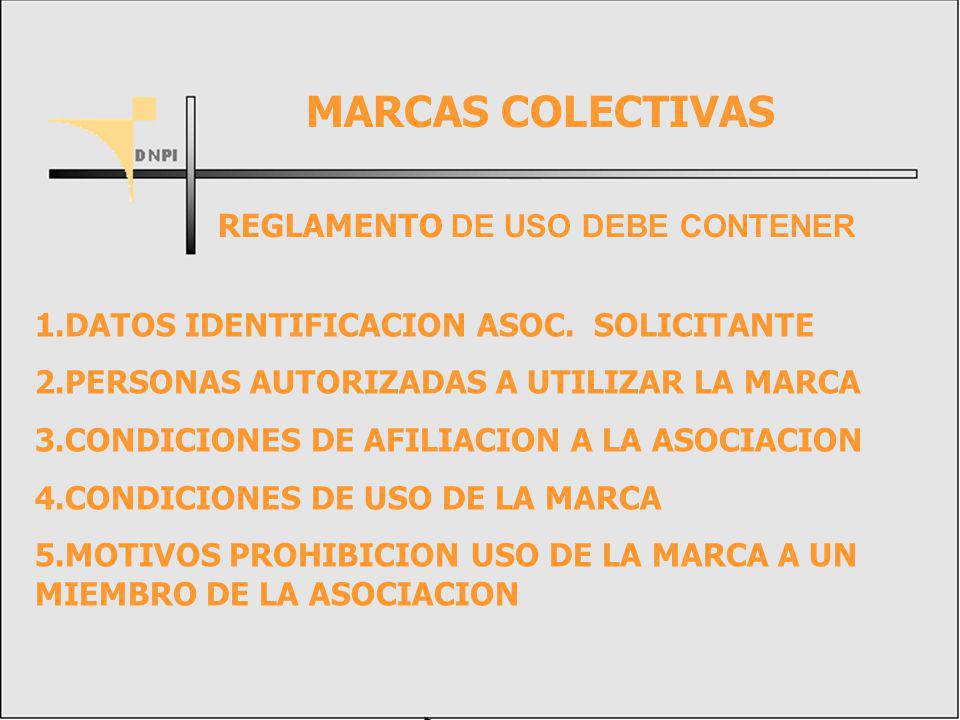 MARCAS COLECTIVAS REGLAMENTO DE USO DEBE CONTENER