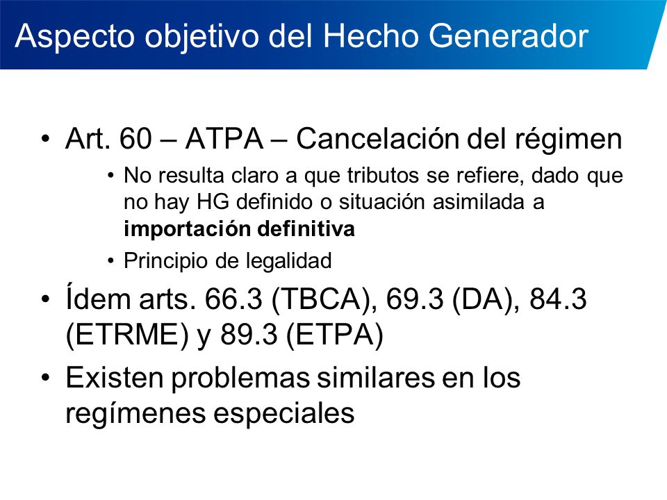 Aspecto objetivo del Hecho Generador