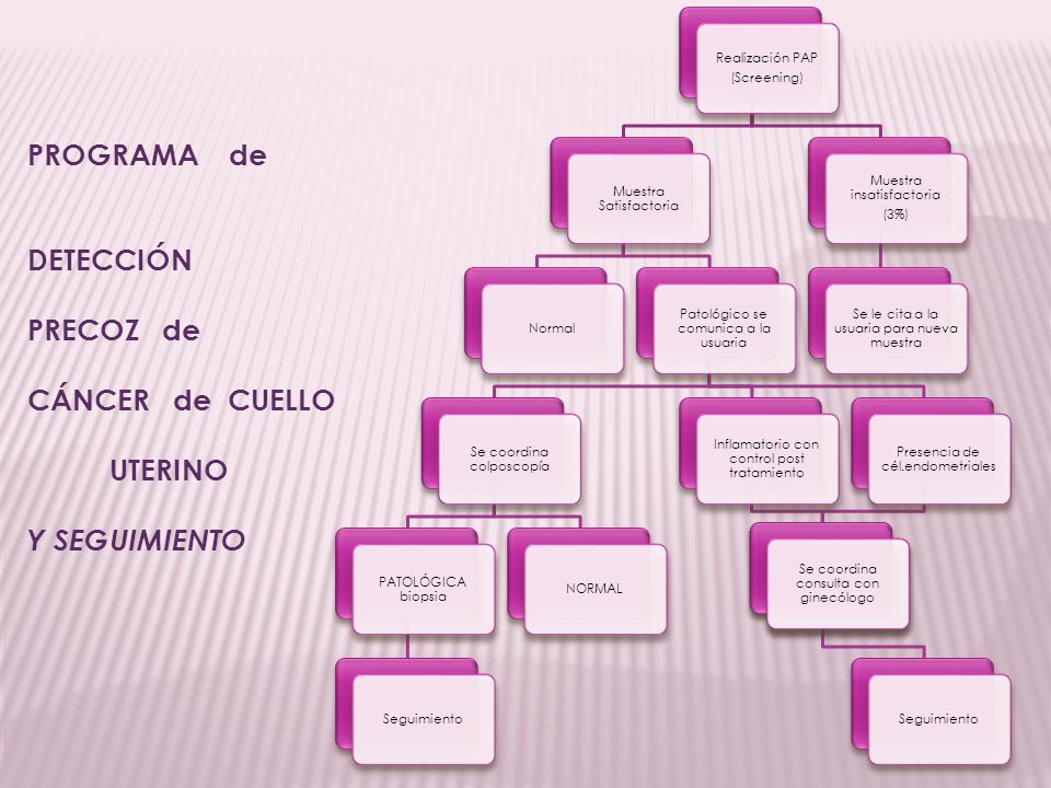 PROGRAMA de DETECCIÓN PRECOZ de CÁNCER de CUELLO UTERINO Y SEGUIMIENTO