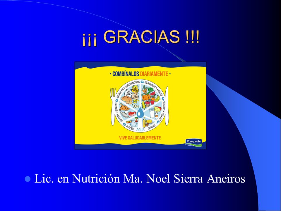¡¡¡ GRACIAS !!! Lic. en Nutrición Ma. Noel Sierra Aneiros