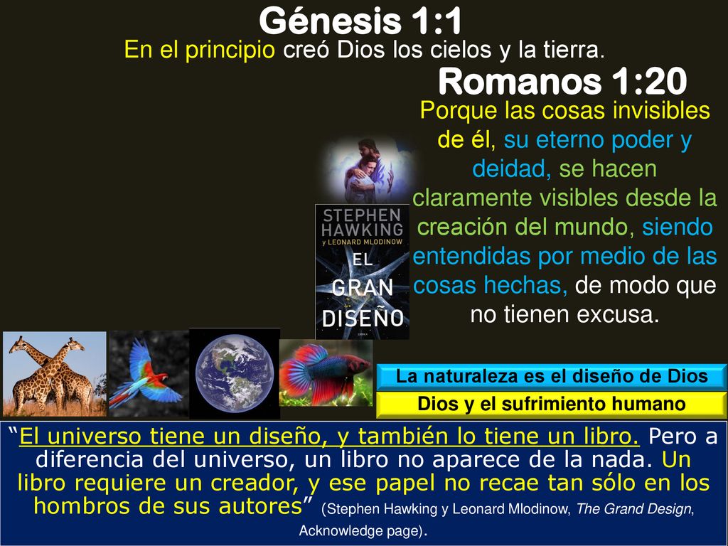 La naturaleza es el diseño de Dios Dios y el sufrimiento humano