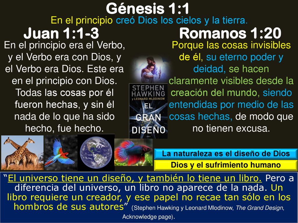 La naturaleza es el diseño de Dios Dios y el sufrimiento humano