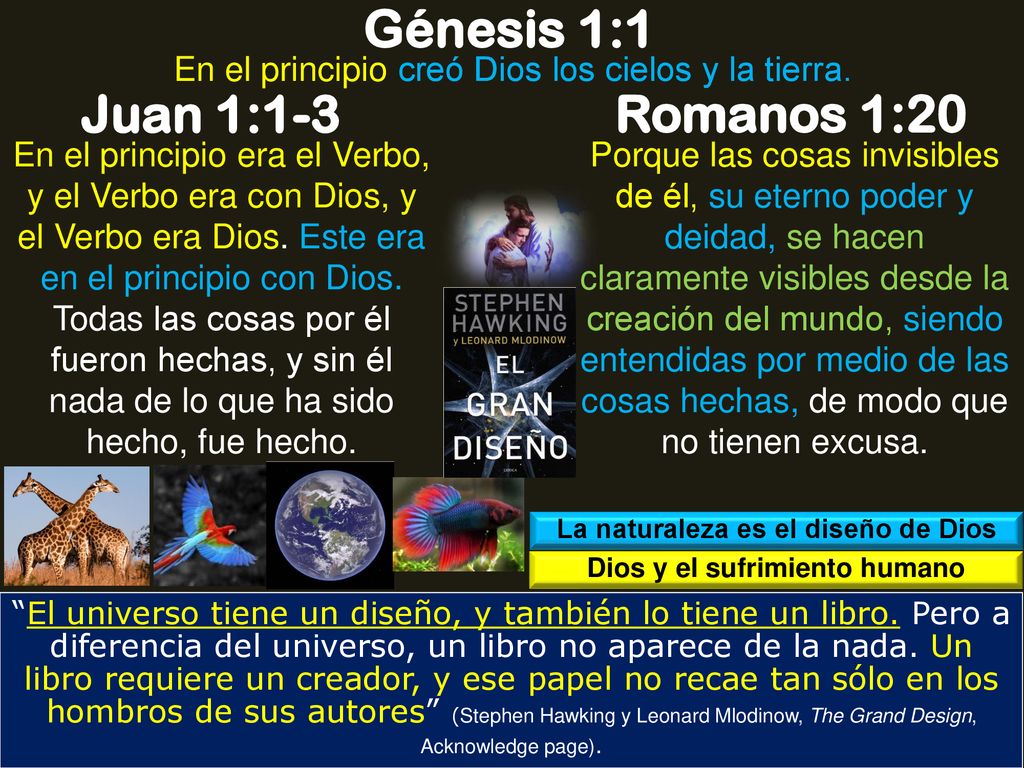 La naturaleza es el diseño de Dios Dios y el sufrimiento humano