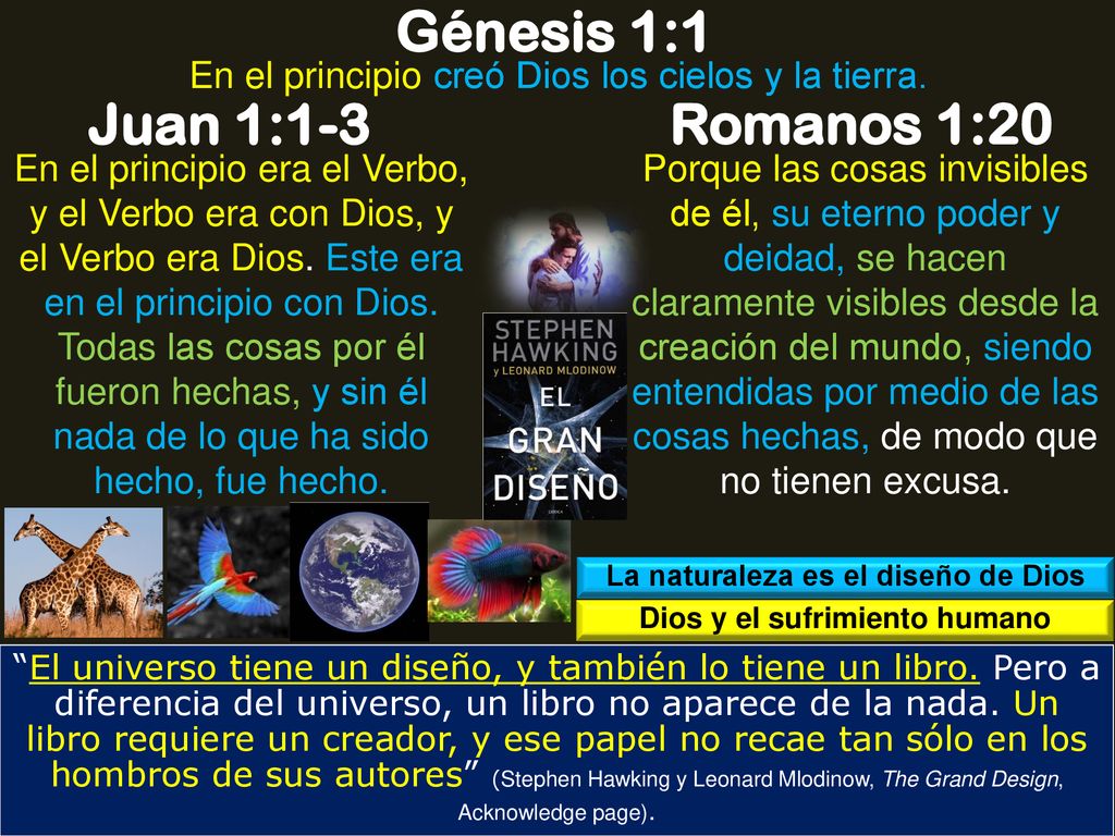 La naturaleza es el diseño de Dios Dios y el sufrimiento humano