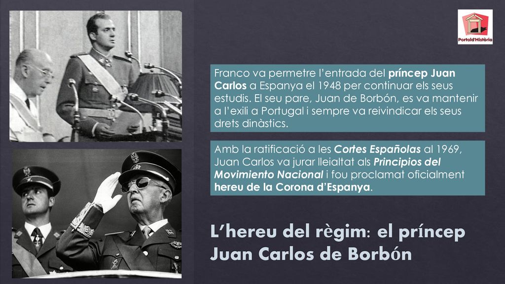 L’hereu del règim: el príncep Juan Carlos de Borbón