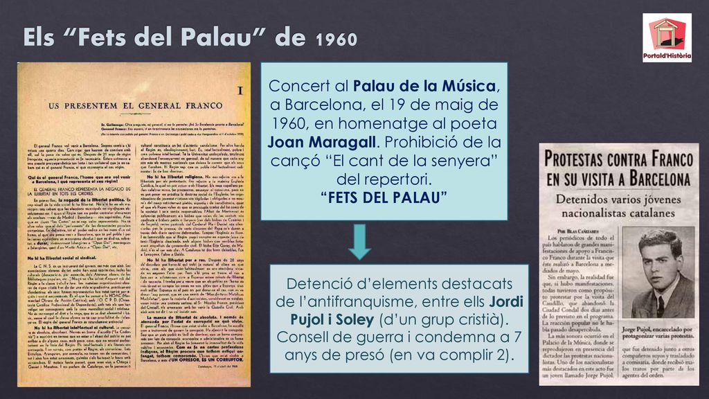 Consell de guerra i condemna a 7 anys de presó (en va complir 2).