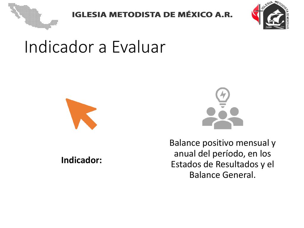 Indicador a Evaluar Indicador: Balance positivo mensual y anual del período, en los Estados de Resultados y el Balance General.