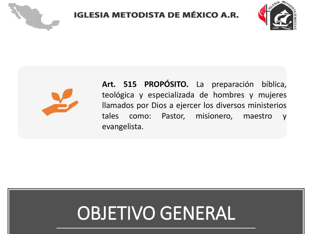 Art. 515 PROPÓSITO. La preparación bíblica, teológica y especializada de hombres y mujeres llamados por Dios a ejercer los diversos ministerios tales como: Pastor, misionero, maestro y evangelista.