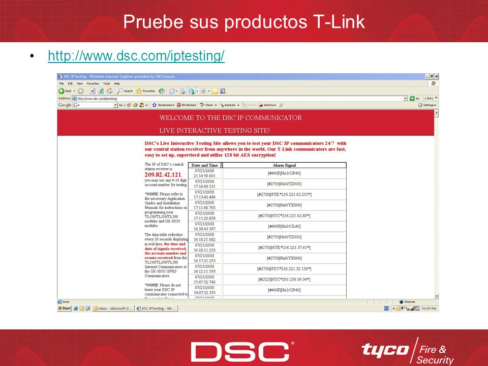Pruebe sus productos T-Link