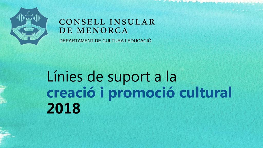 Línies de suport a la creació i promoció cultural 2018