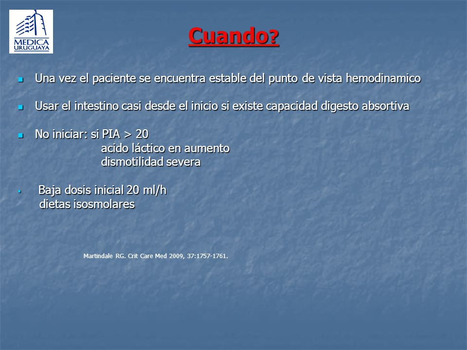 Cuando Una vez el paciente se encuentra estable del punto de vista hemodinamico.