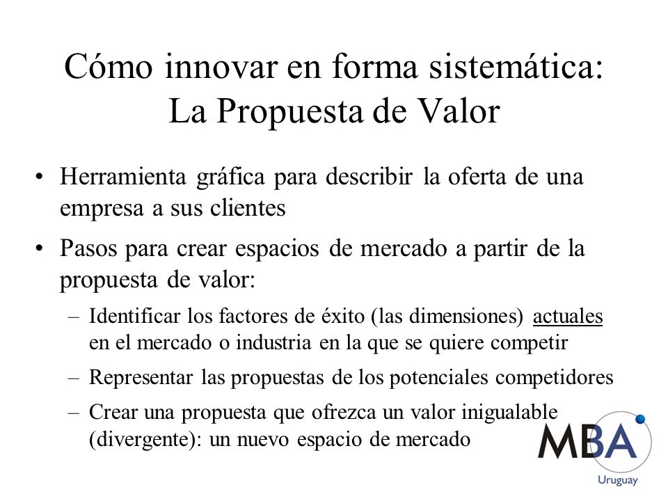 Cómo innovar en forma sistemática: La Propuesta de Valor