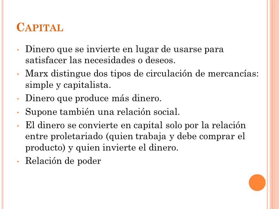 Capital Dinero que se invierte en lugar de usarse para satisfacer las necesidades o deseos.