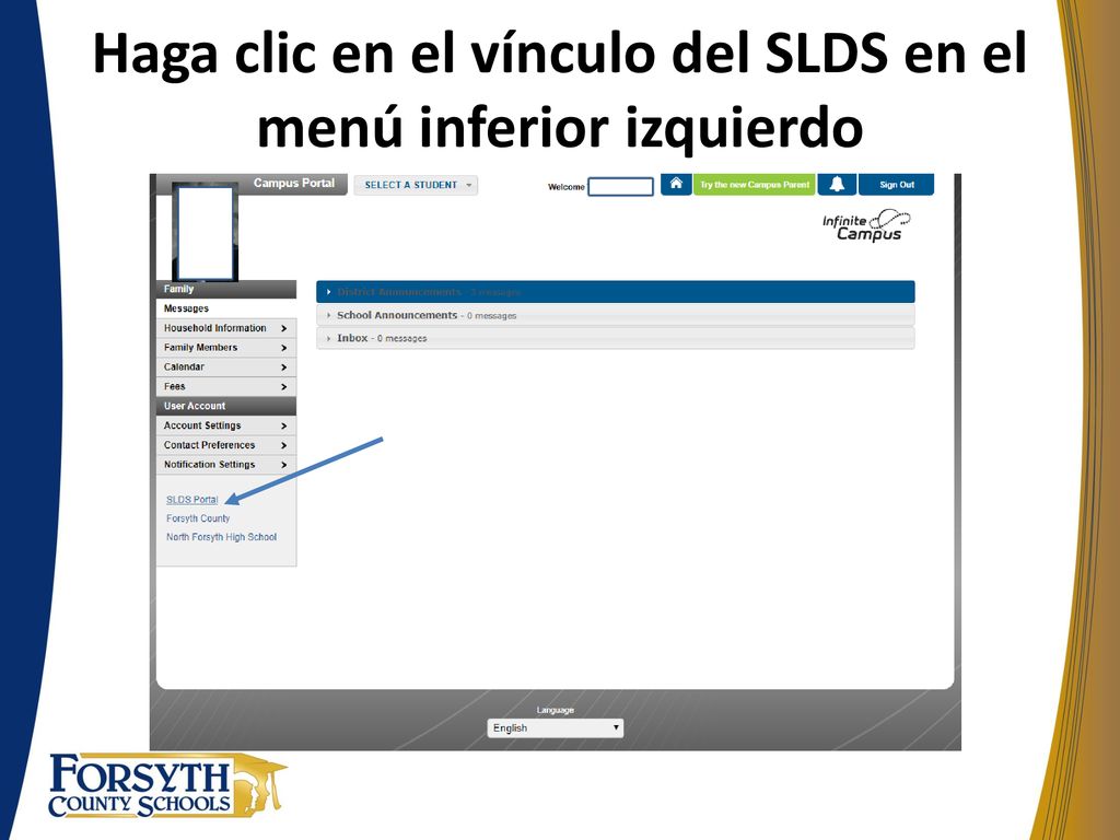 Haga clic en el vínculo del SLDS en el menú inferior izquierdo