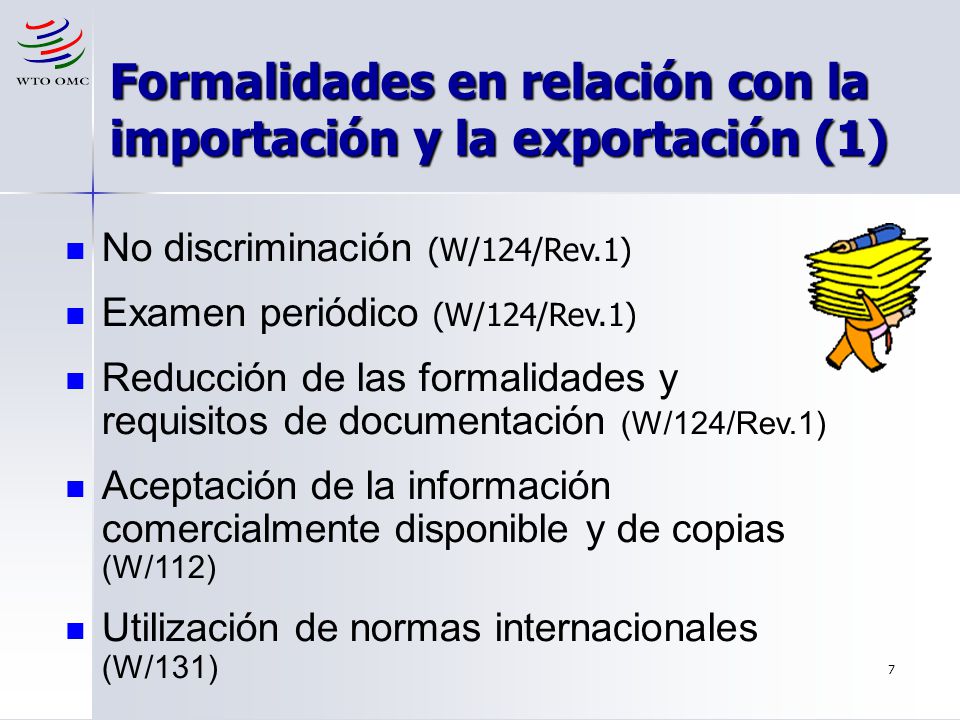 Formalidades en relación con la importación y la exportación (1)