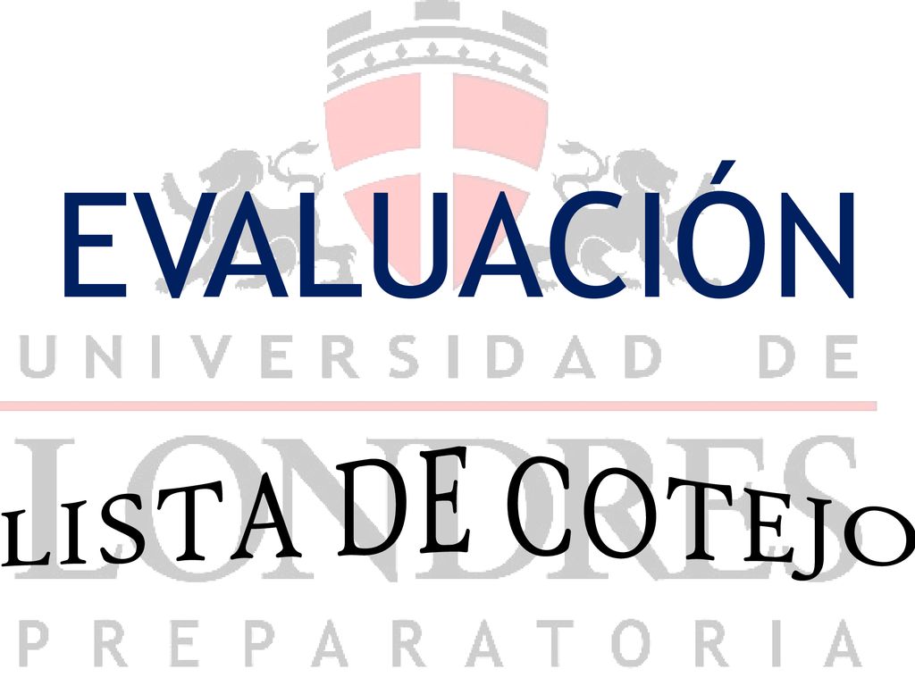 EVALUACIÓN LISTA DE COTEJO