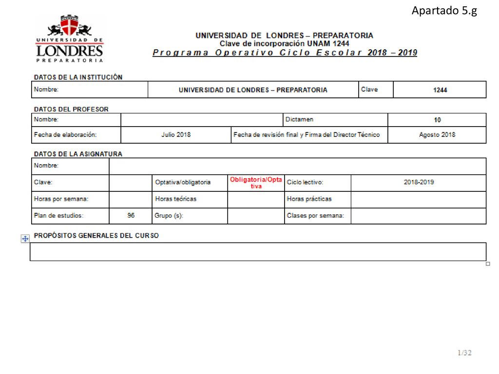 Apartado 5.g PRODUCTO 5 5.g Planeación General
