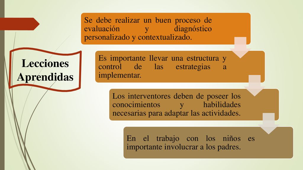 Se debe realizar un buen proceso de evaluación y diagnóstico personalizado y contextualizado.
