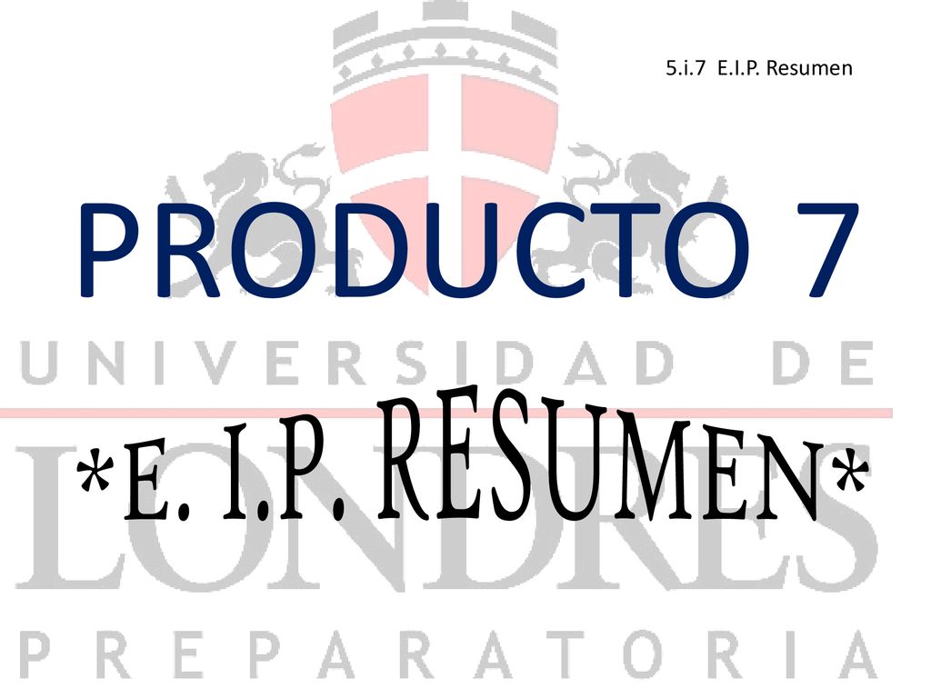 5.i.7 E.I.P. Resumen PRODUCTO 7 *E. I.P. RESUMEN*