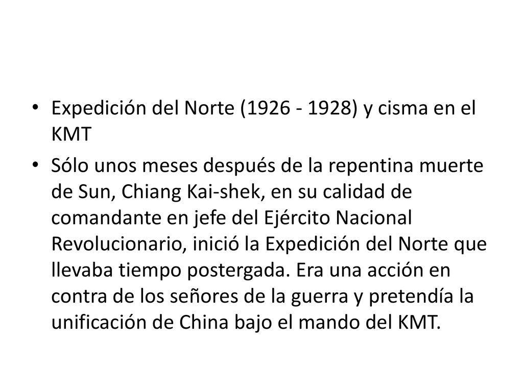 Expedición del Norte ( ) y cisma en el KMT