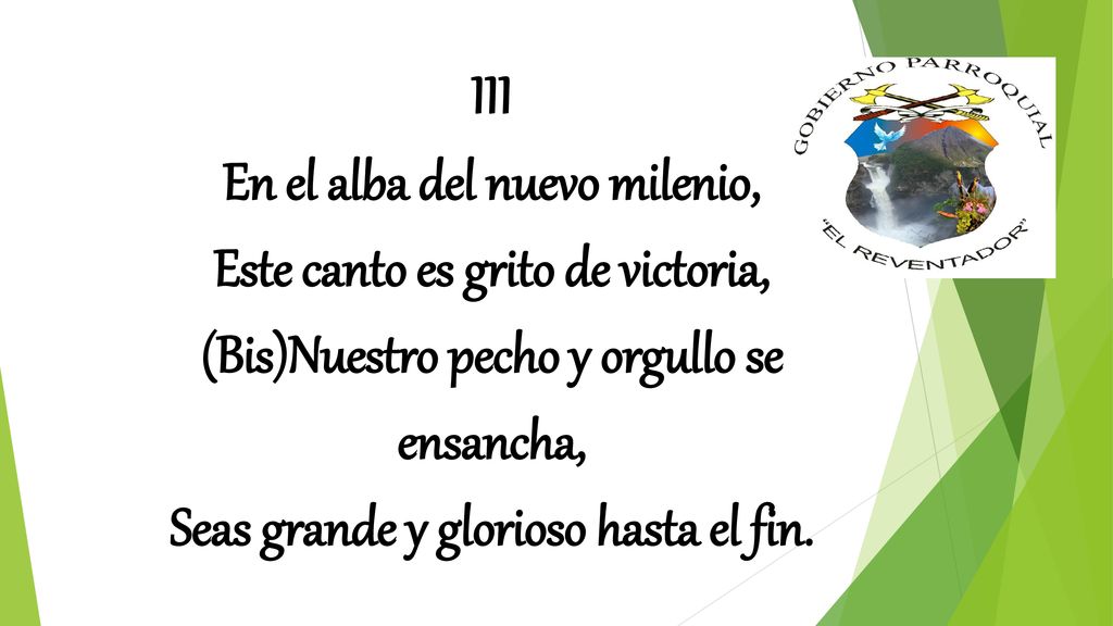 En el alba del nuevo milenio, Este canto es grito de victoria,