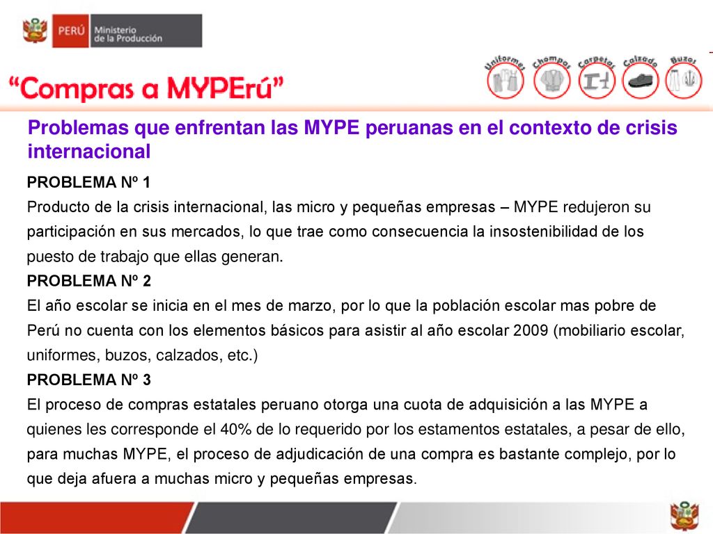 Problemas que enfrentan las MYPE peruanas en el contexto de crisis internacional