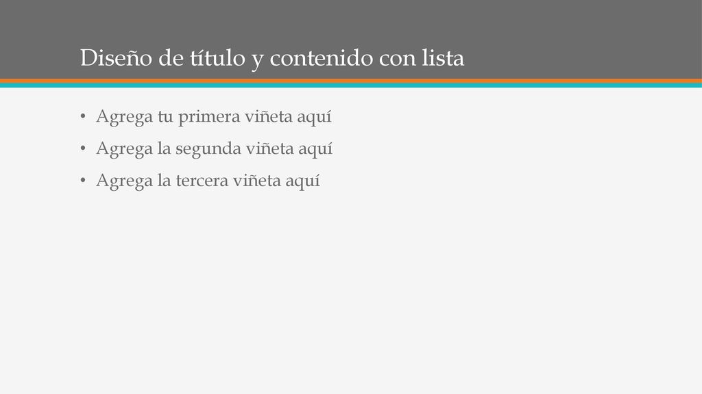 Diseño de título y contenido con lista