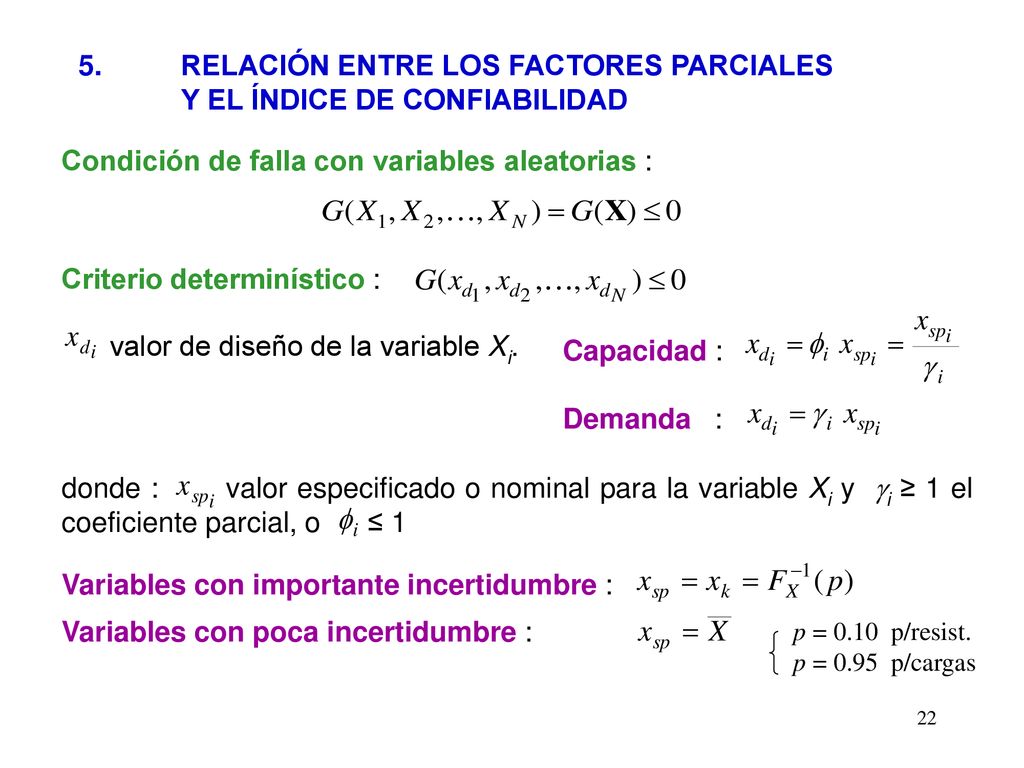 5. RELACIÓN ENTRE LOS FACTORES PARCIALES Y EL ÍNDICE DE CONFIABILIDAD