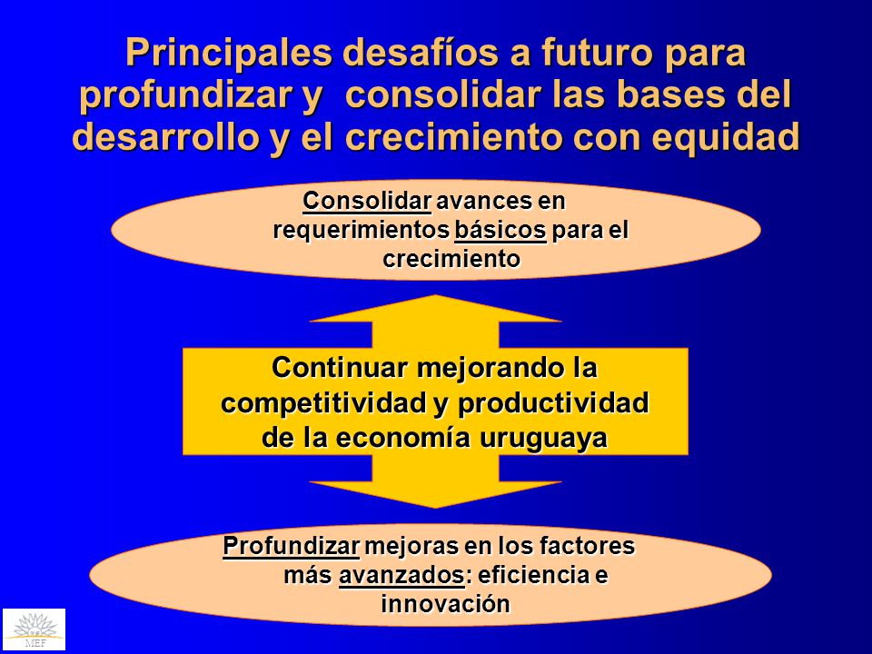 Principales desafíos a futuro para profundizar y consolidar las bases del desarrollo y el crecimiento con equidad
