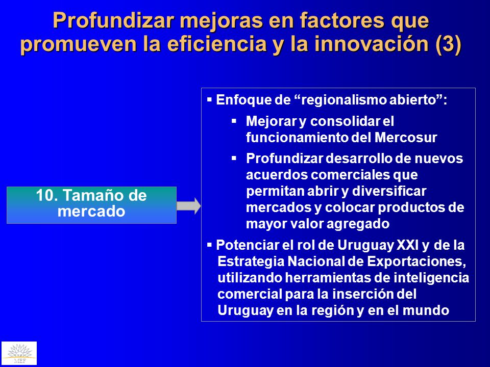 Profundizar mejoras en factores que promueven la eficiencia y la innovación (3)