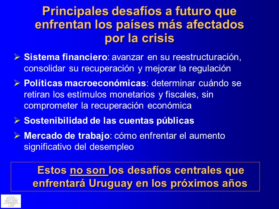 Principales desafíos a futuro que enfrentan los países más afectados por la crisis