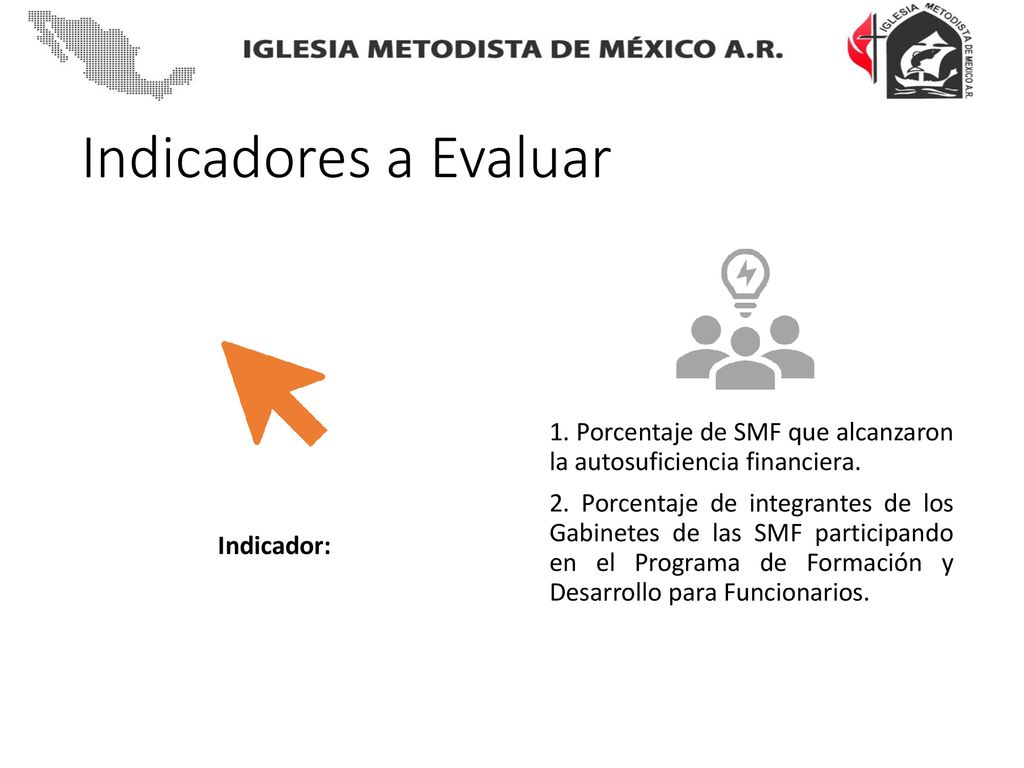Indicadores a Evaluar Indicador: 1. Porcentaje de SMF que alcanzaron la autosuficiencia financiera.