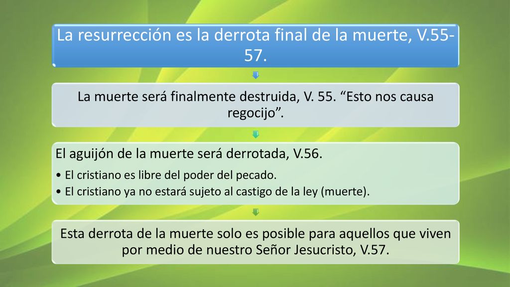 La resurrección es la derrota final de la muerte, V