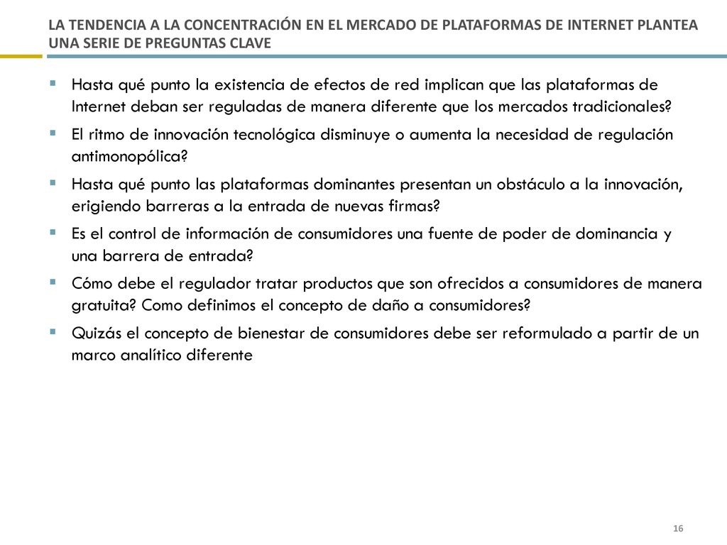 La tendencia a la concentración en el mercado de plataformas de internet plantea una serie de preguntas clave