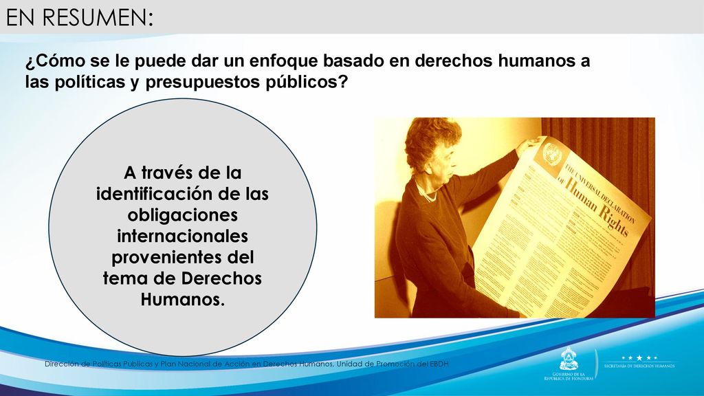 EN RESUMEN: ¿Cómo se le puede dar un enfoque basado en derechos humanos a las políticas y presupuestos públicos