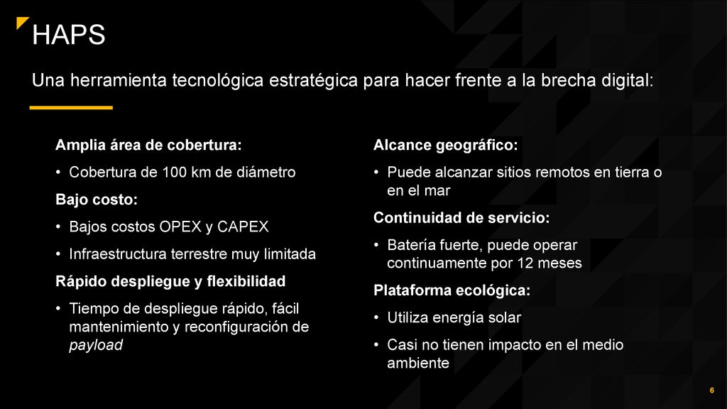 HAPS Una herramienta tecnológica estratégica para hacer frente a la brecha digital: Amplia área de cobertura: