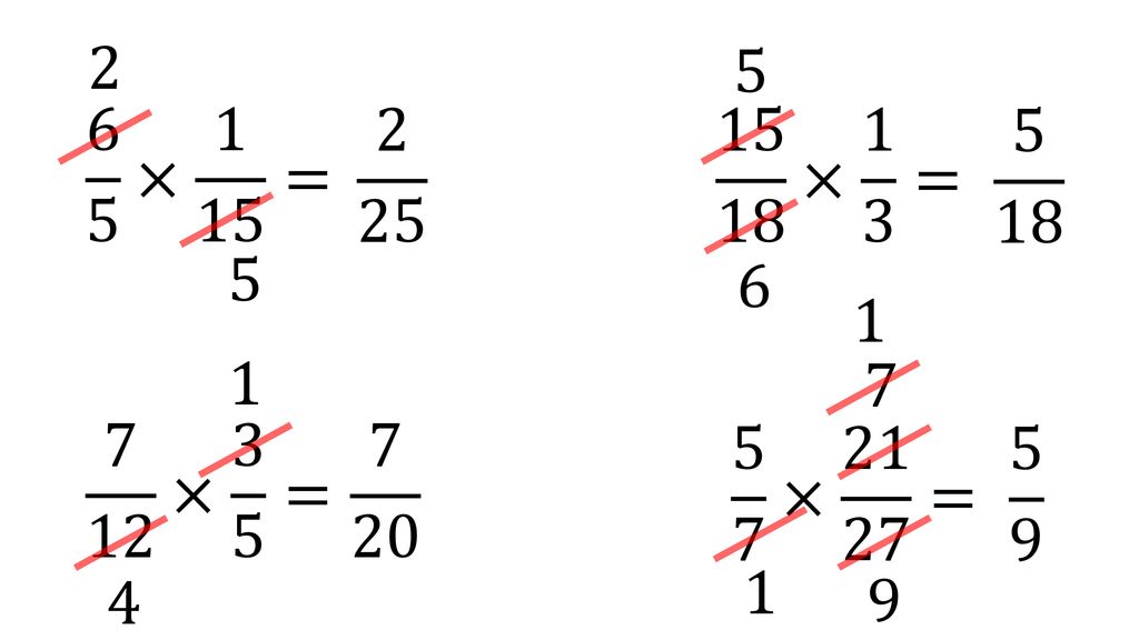 × 1 15 = × 1 3 = × 3 5 = × =