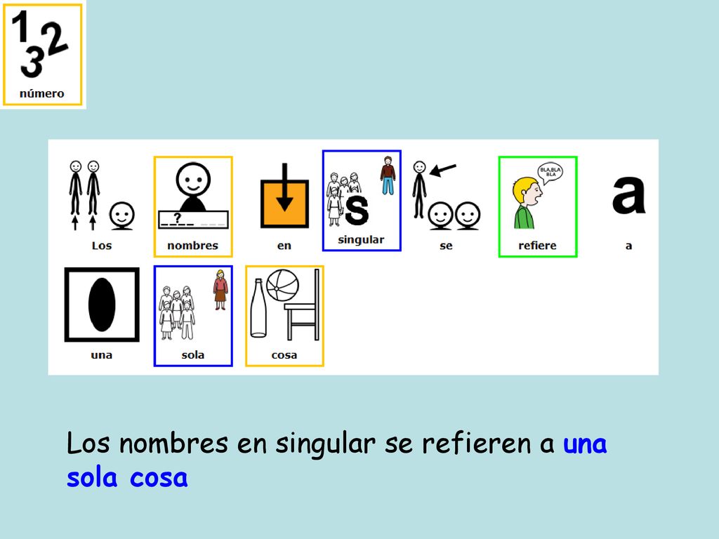 Los nombres en singular se refieren a una sola cosa