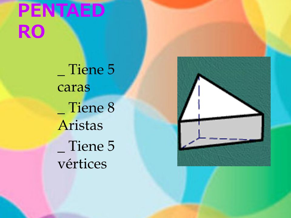 PENTAEDRO _ Tiene 5 caras _ Tiene 8 Aristas _ Tiene 5 vértices
