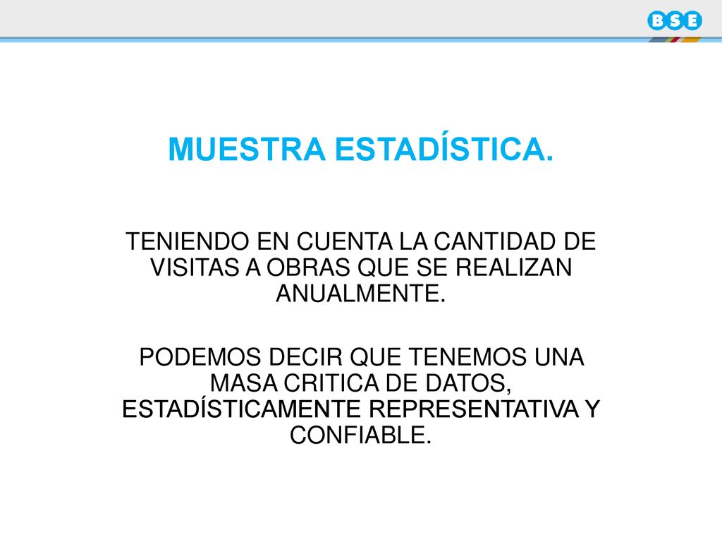 MUESTRA ESTADÍSTICA. TENIENDO EN CUENTA LA CANTIDAD DE VISITAS A OBRAS QUE SE REALIZAN ANUALMENTE.