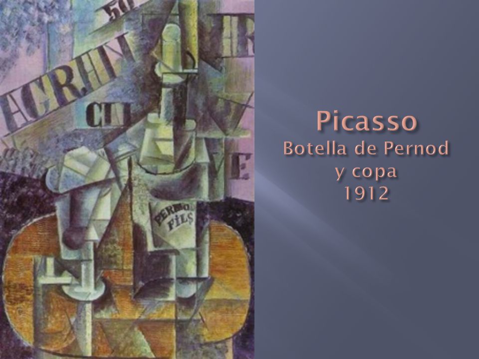 Picasso Botella de Pernod y copa 1912