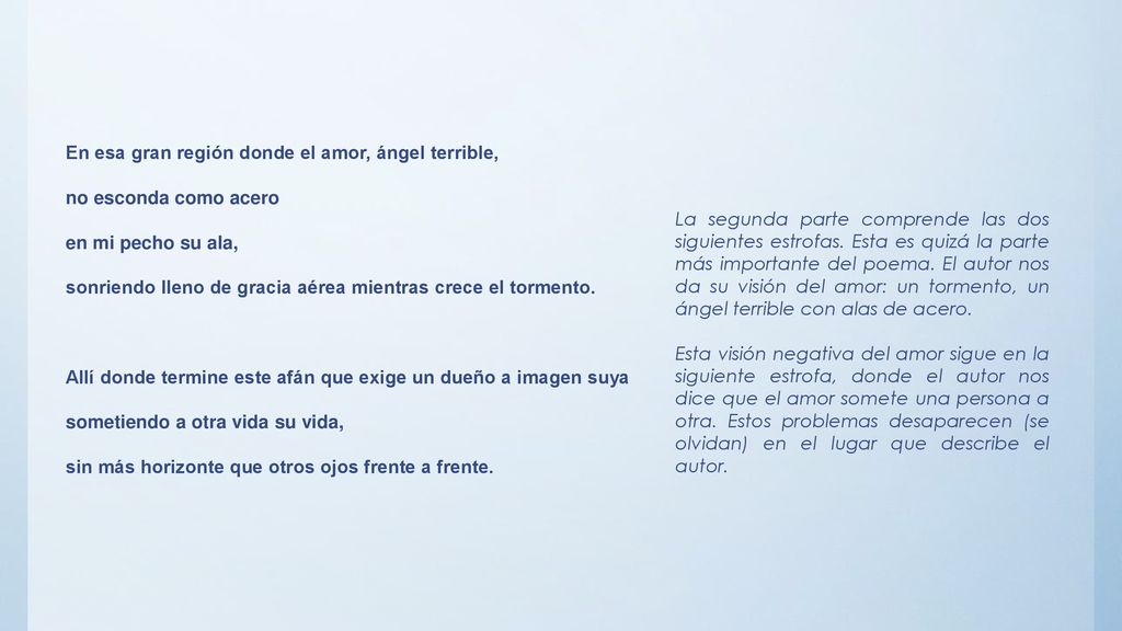 En esa gran región donde el amor, ángel terrible,