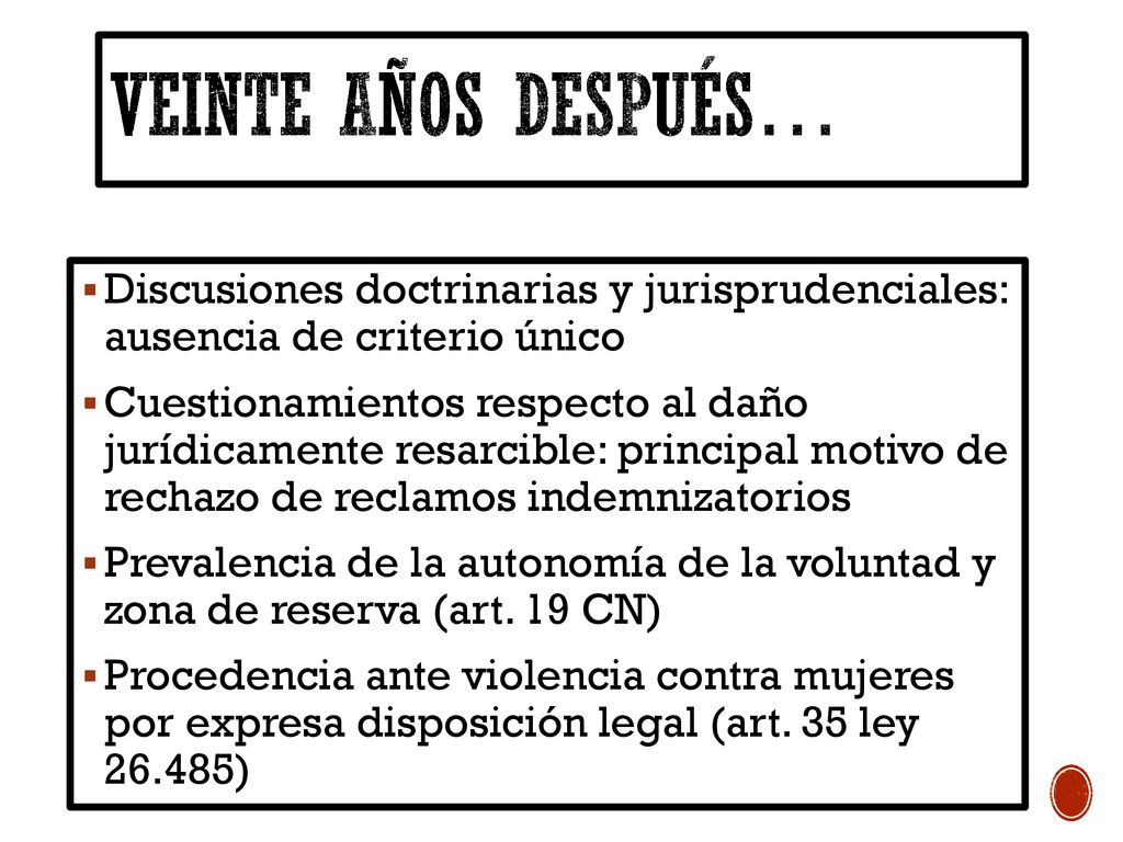 VEINTE AÑOS DESPUÉS… Discusiones doctrinarias y jurisprudenciales: ausencia de criterio único.