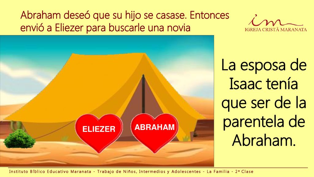 La esposa de Isaac tenía que ser de la parentela de Abraham.