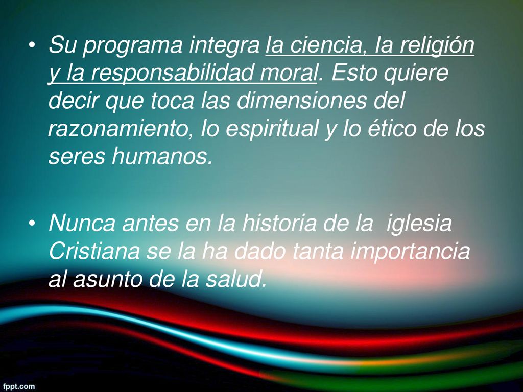 Su programa integra la ciencia, la religión y la responsabilidad moral