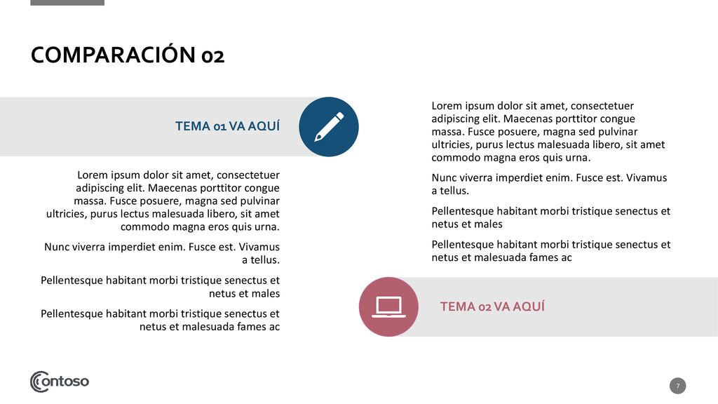 Comparación 02 Tema 01 va aquí Tema 02 va aquí