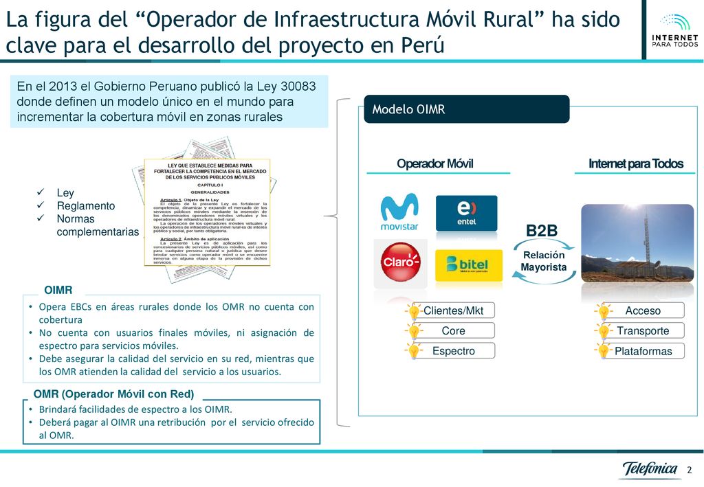 La figura del Operador de Infraestructura Móvil Rural ha sido clave para el desarrollo del proyecto en Perú